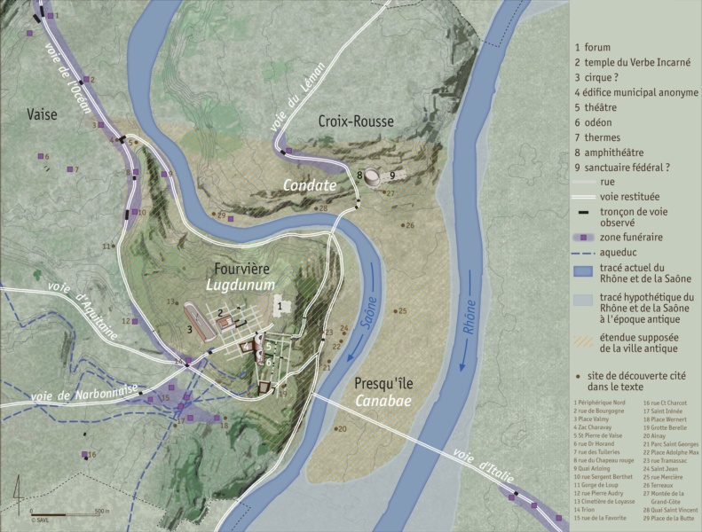 Baudrand 2012 plan Lugdunum © Service Archéologique Ville de Lyon