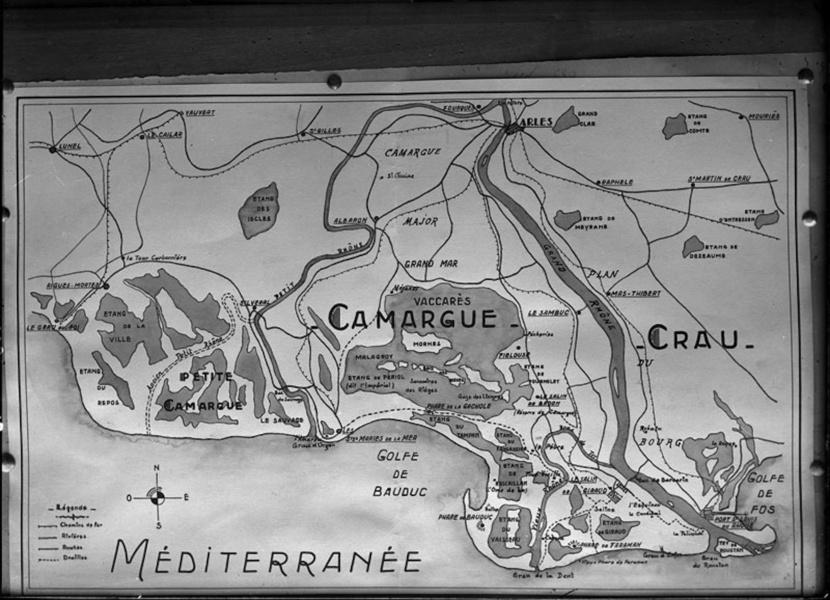 Carte de Carle Naudot © Coll Musée de la Camargue