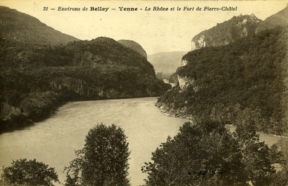 Environs de Belley, Yenne, le Rhône et le Fort de Pierre-Châtel © Coll Rondeau, Promofluvia-BM Lyon