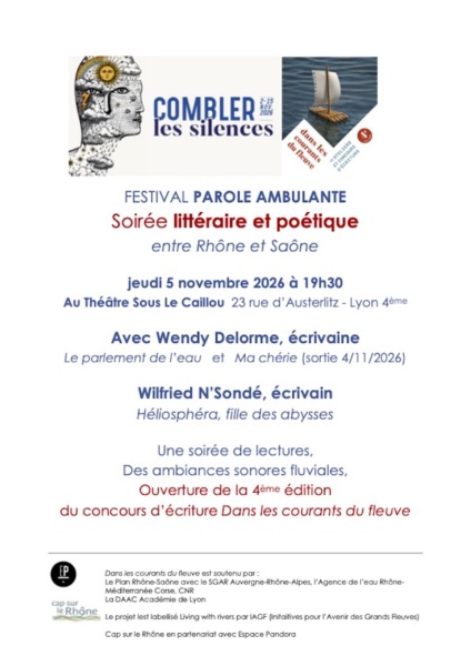 Flyer soiree Dans les courants du fleuve Parole ambulante © Capsurlerhone
