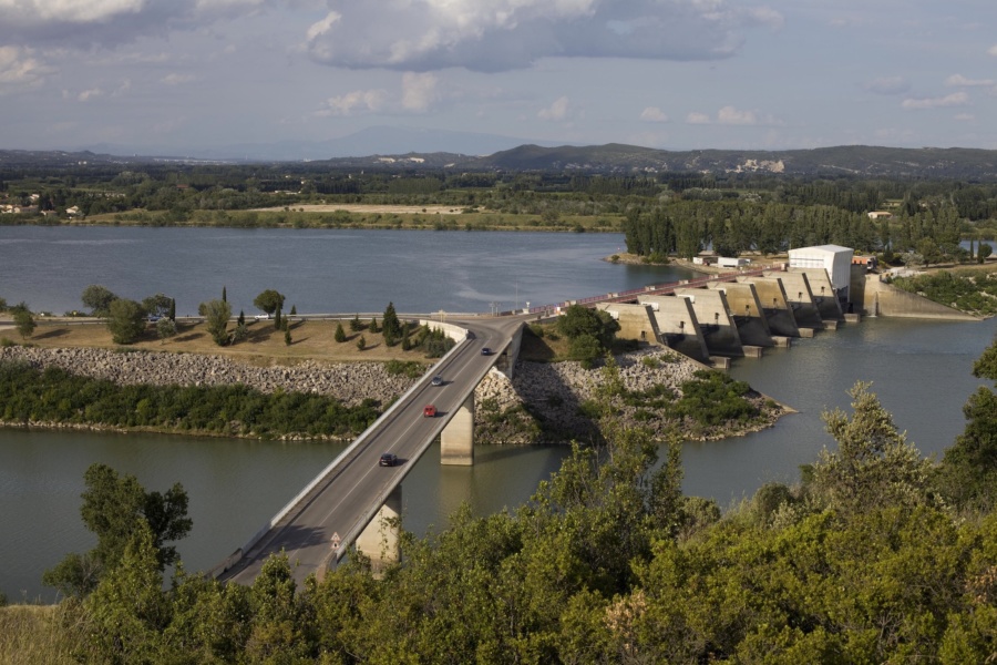 Franchissement et barrage de Vallabrègues © David Desalheux