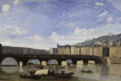 Gaspard Anrioud Chambéry 1809 Lyon 1866 Le pont du Change 1845 56 × 82 2 cm huile sur toile © Tomaselli Collection