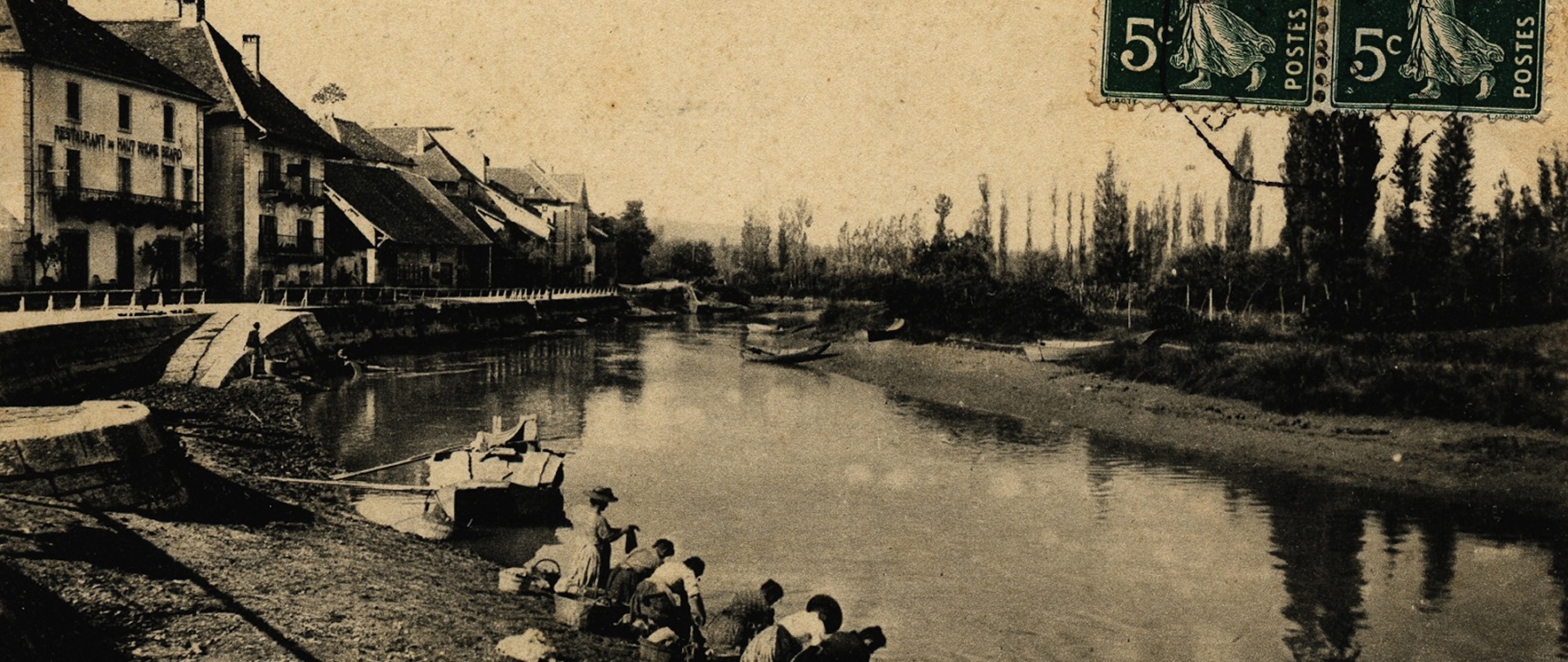 Lavandières sur le canal de Savières © Coll Dürenmatt, Promofluvia- BMLyon