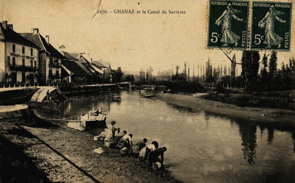 Lavandières sur le canal de Savières © Coll Dürenmatt, Promofluvia- BMLyon