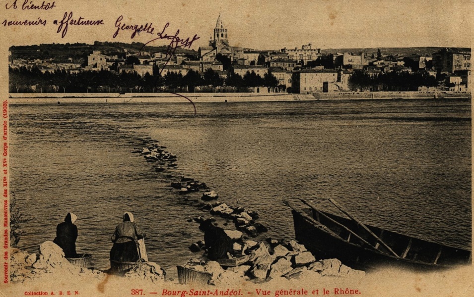 Lavandières sur le Rhône© Coll Dürenmatt, Promofluvia- BM Lyon