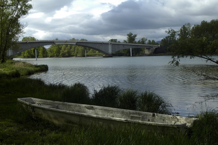 Le pont de Saint Bernard pris de la rive droite Anse © photo P Branche, Coll Ville de Villefranche sur Saone