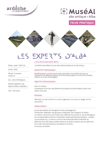 LES EXPERTS D ALBA cycle 1 © MuséAl