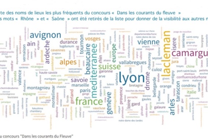 Nuage de mots concours Dans les courants du fleuve © Master GeoNum Universite Jean Monnet