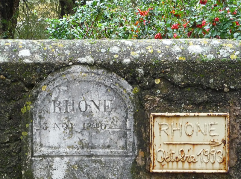 Repère de crue à Baix © Pah Vivarais méridional