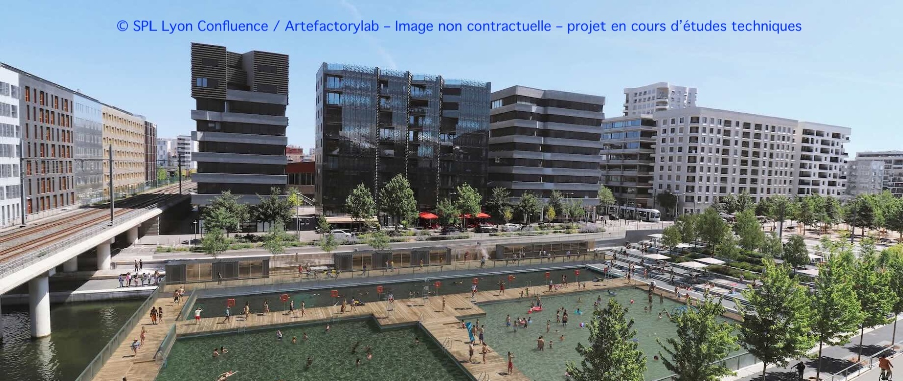 Vue Centre Commercial Darse© SPL Lyon Confluence Artefactorylab Image non contractuelle projet en cours d’etudes techniques
