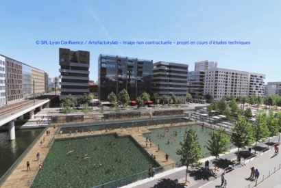 Vue Centre Commercial Darse© SPL Lyon Confluence Artefactorylab Image non contractuelle projet en cours d’etudes techniques