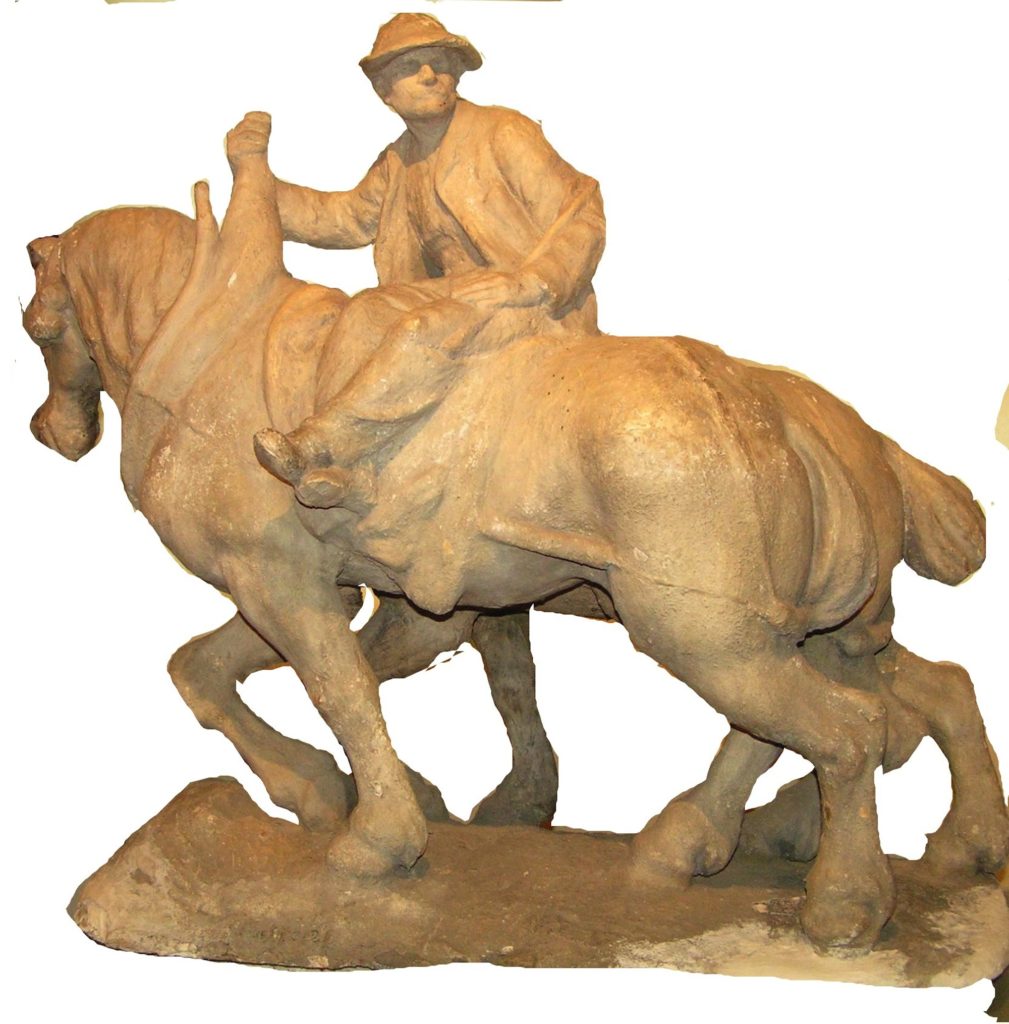 Sculpture de Jean Chorel halage Cap sur le Rhone