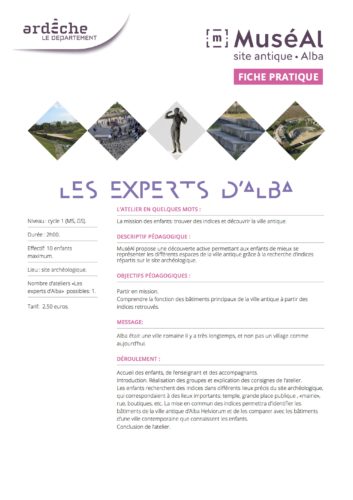 LES EXPERTS D ALBA cycle 1 © MuséAl