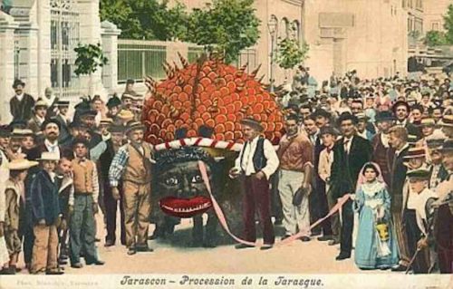 Carte postale celebrant Sainte Marthe a Tarascon